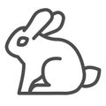 Rabbit line icon. Sitting forest animal, simple silhouette. Animals vector design concept, outline style pictogram on Royalty Free Stock Photo