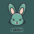 Rabbit line outline simple icon logo design