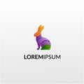 Rabbit Logo Gradient Color Royalty Free Stock Photo