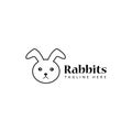 Rabbit logo template design vector for pets shop