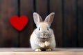 Rabbit in love, AI generated Royalty Free Stock Photo