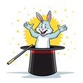 Rabbit in the magic hat Royalty Free Stock Photo