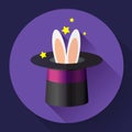 Rabbit in a magic hat Royalty Free Stock Photo