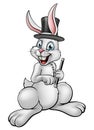 Rabbit Magician with Hat and Magic Wand Royalty Free Stock Photo