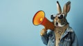 Rabbit Making Announcement with Megaphone