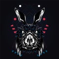 Rabbit mascot logo vector illustration. Design element for company logo