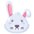 Rabbit melancholy and boring emotion emoji vector