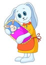 Rabbit-mother with the child Royalty Free Stock Photo