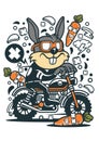 Rabbit Motocrosser Royalty Free Stock Photo
