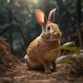 Rabbit in natural habitat (generative AI