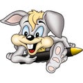 Rabbit painter with wax-crayon Royalty Free Stock Photo