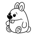 Rabbit parody caricature animal character coloring page