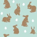 Rabbit pattern easter blue