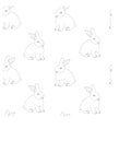 Rabbit patttern Hand drawn rabbit Animal pattern for design Royalty Free Stock Photo