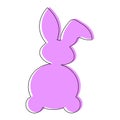 Rabbit pink outline.Children\'s picture on clothes.Easter bunny vector illustration isolated Royalty Free Stock Photo