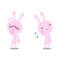 Rabbit pink Scared and Lie Royalty Free Stock Photo