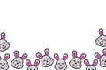 Rabbit pixel art background design