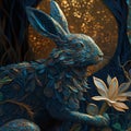 A Rabbit\'s Delight, Exploring the Joyful Display of Ornamented Fur, generative ai