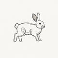 Rabbit s shape is stylized yet recognizable, with defined ears, eyes, and Royalty Free Stock Photo
