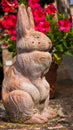 Rabbit sculpture, detail from a fence at the streets of Volterra, Tuscany Royalty Free Stock Photo