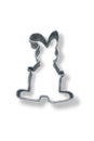 Rabbit shaped pastry cutter on white surface Royalty Free Stock Photo