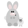 Rabbit and Sheep Surprised