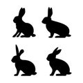 rabbit silhouette bundle Royalty Free Stock Photo