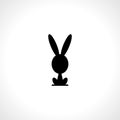 Rabbit silhouette isolated on white background Royalty Free Stock Photo
