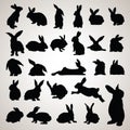 rabbit silhouettes. Vector illustration decorative design Royalty Free Stock Photo