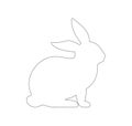 Rabbit sillouette illustration minimal design line art