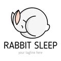 Rabbit Sleep logo design. Vector Royalty Free Stock Photo