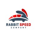 Rabbit speed animal logo