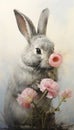 Rabbit spring pet bunny summer fur cute grass green easter nature animal background background