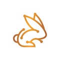Rabbit standing tech line simplicity creative logo