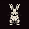 Black Bunny: A Surrealistic Vector Illustration With Engraved Line-work Royalty Free Stock Photo