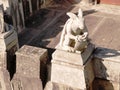 Rabbit statue on castle roof Royalty Free Stock Photo