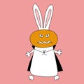 Rabbit symbol of 2023. Bunny in halloween costume Template for calendar.