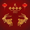 2023 Rabbit Symbol for Happy Chinese new year. Chinese translation is mean Year of Rabbit Happy Chinese new year