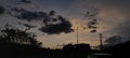 Rabbit and tortoise clouds. Evening skys