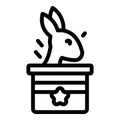 Rabbit trick icon outline vector. Magic hat