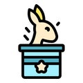 Rabbit trick icon vector flat