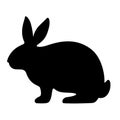 Rabbit vector silhouette icon Royalty Free Stock Photo
