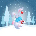 Rabbit waiting for Santa Claus