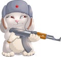 Rabbit and weapon Royalty Free Stock Photo