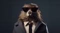 Minimalist Fashion Portrait Of A Stylish Beaver