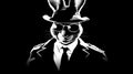 1970s Detective Rabbit: Black And White Pop Art Image