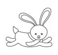 Rabbit winter clothes icon