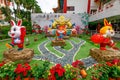 rabbit zodiac statues in Thean Hou Temple