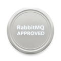 Rabbitmq approved seal graphic for software and messaging systems certification Royalty Free Stock Photo