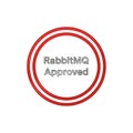Rabbitmq approved stamp symbol for system integration and messaging queues Royalty Free Stock Photo